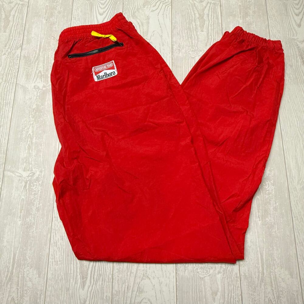 Vintage Marlboro Adventure Team Red Nylon Windbreaker Pants Adult L 90s